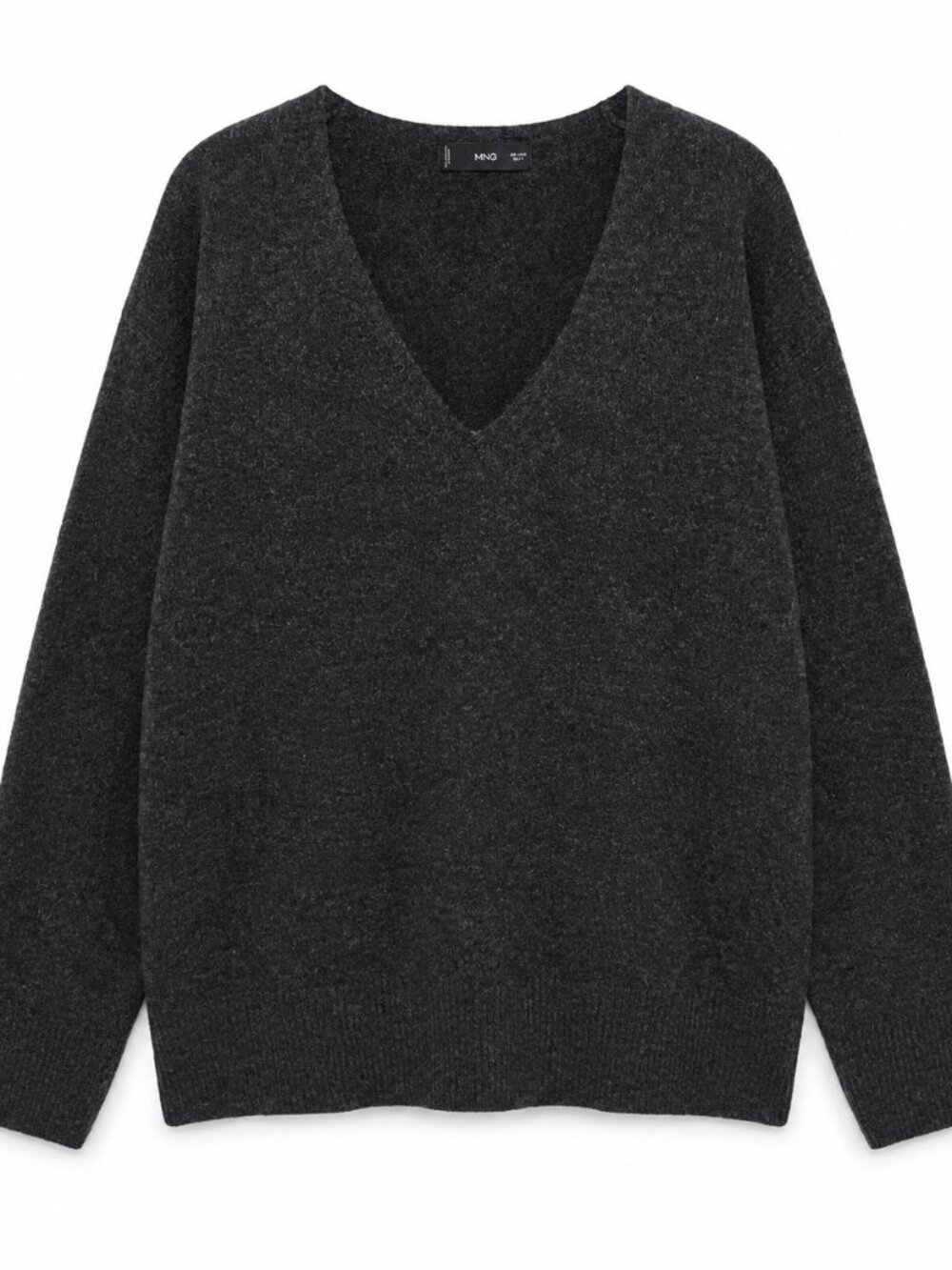 Like New MNG Vneck Knit Sweater - Charcoal Grey - Size Medium - Retail $82
